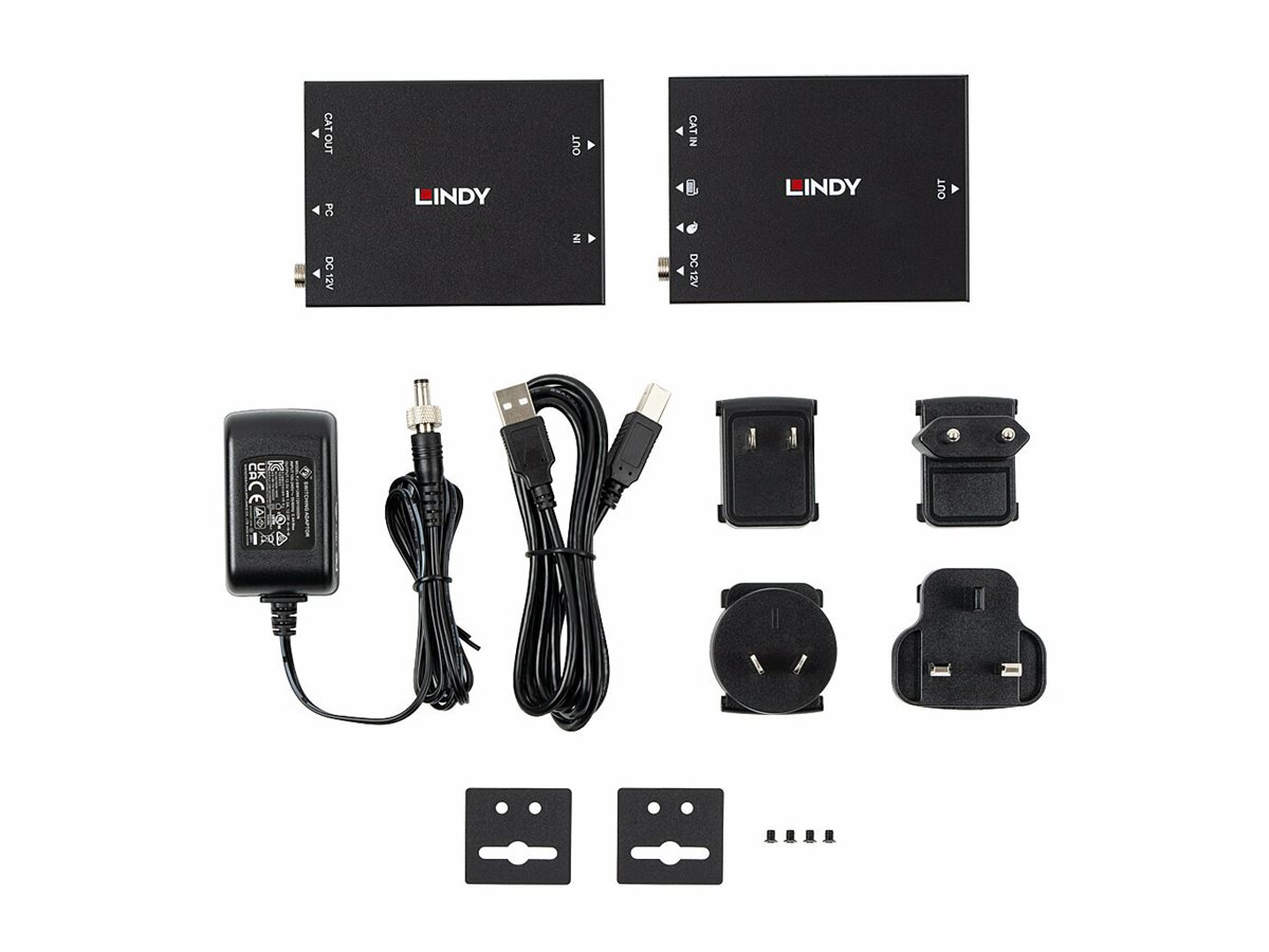 Lindy 39350 KVM-Extender HDMI USB Cat.6 100 m Schwarz