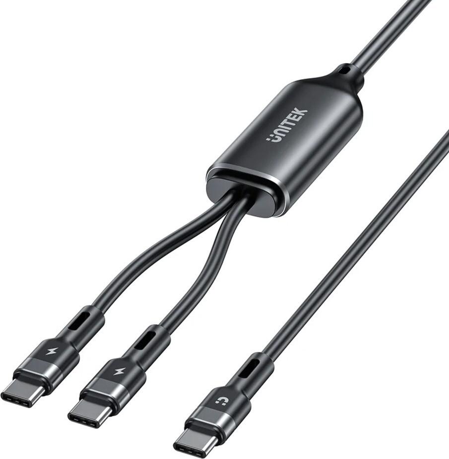 UNITEK KABEL USB-C 2W1 PD 100W SILIKON 1,8M (C14146ABK01-1.8M)