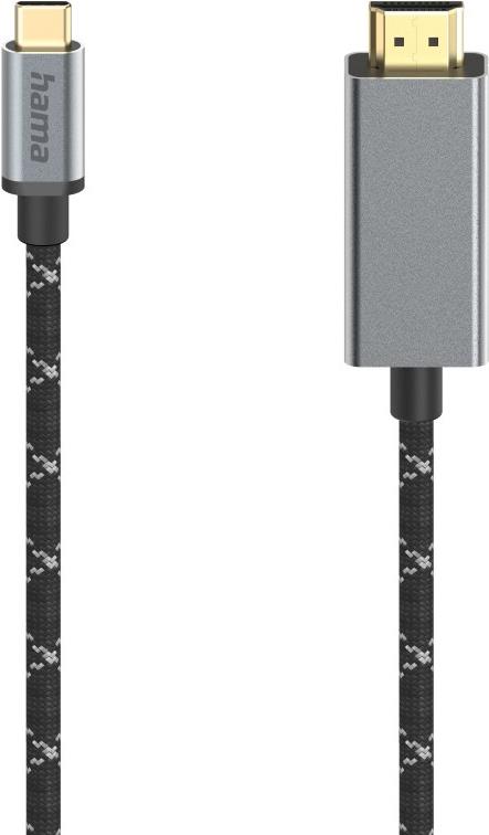 Hama Video-Kabel USB-C-Stecker - HDMI -Stecker Ultra-HD 8Ka60Hz Alu 1.50 (00200509)
