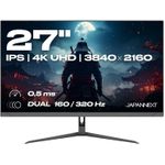 JAPANNEXT Gaming Monitor 27" Dual Mode 160Hz/4K (3840x2160) & 320Hz/FHD (1920x1080) 0,5ms | HDR | Neigungsverstellbar Integrierte Lautsprecher | 100% sRGB G-Sync/FreeSync (JN-I270UHD16FHD32)