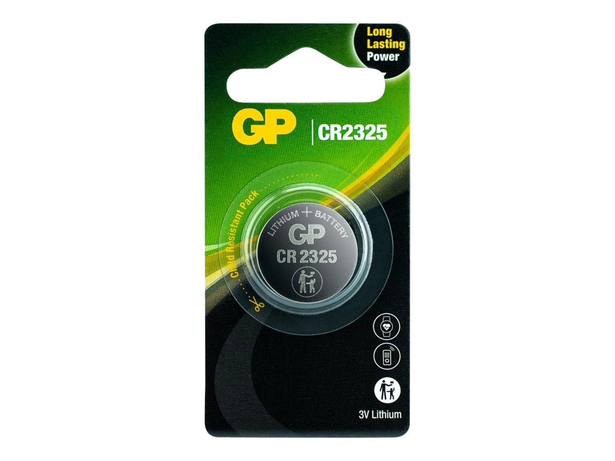 GP Lithium Knopfzelle CR2325, 3 V, 190 mAh, Silber
