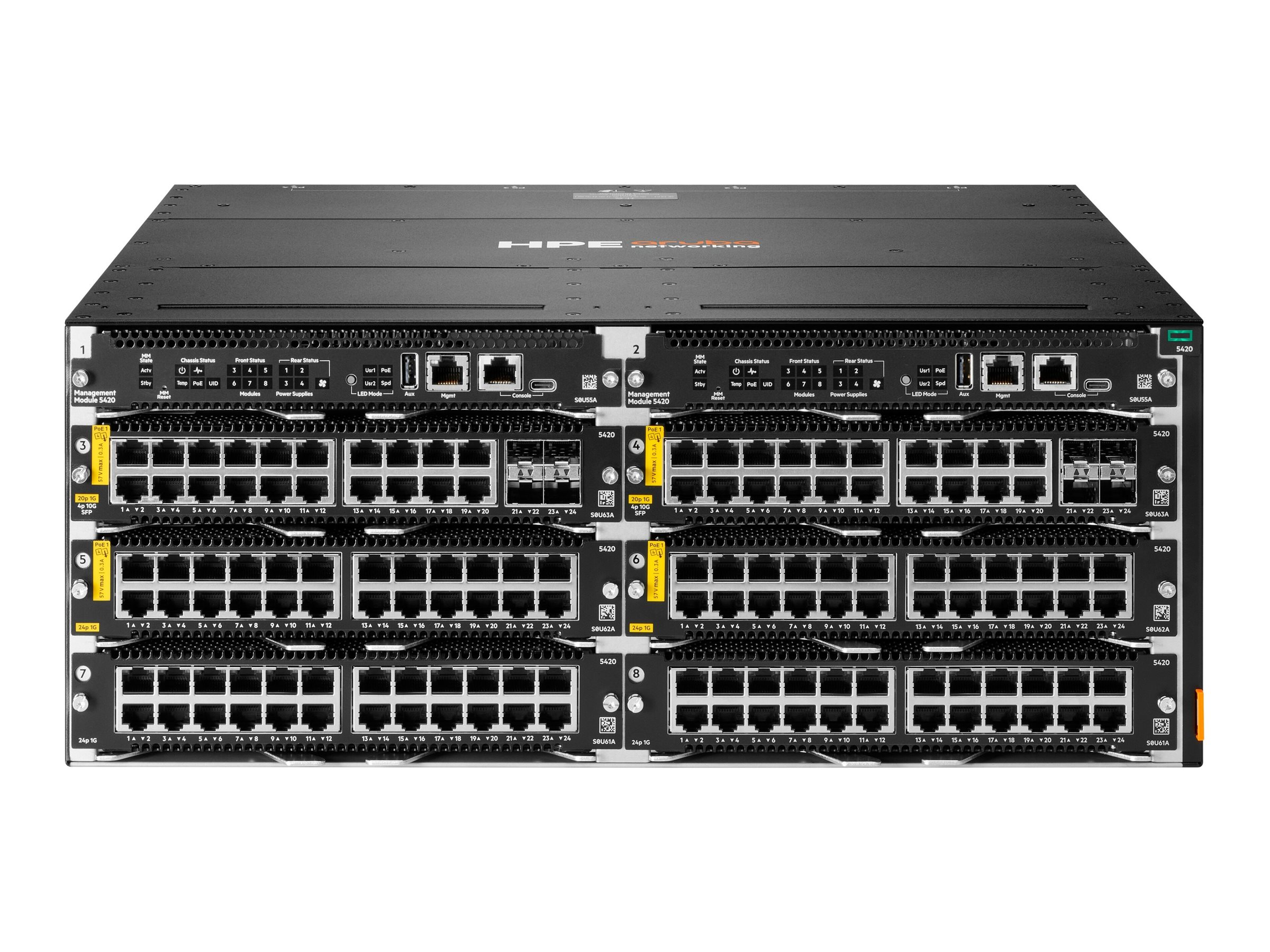 HPE Aruba Networking CX 5420 20p 10M/100M/1G Class4 PoE 4p SFP+ 1G/10G LRM Module - Switch - L3 - managed
