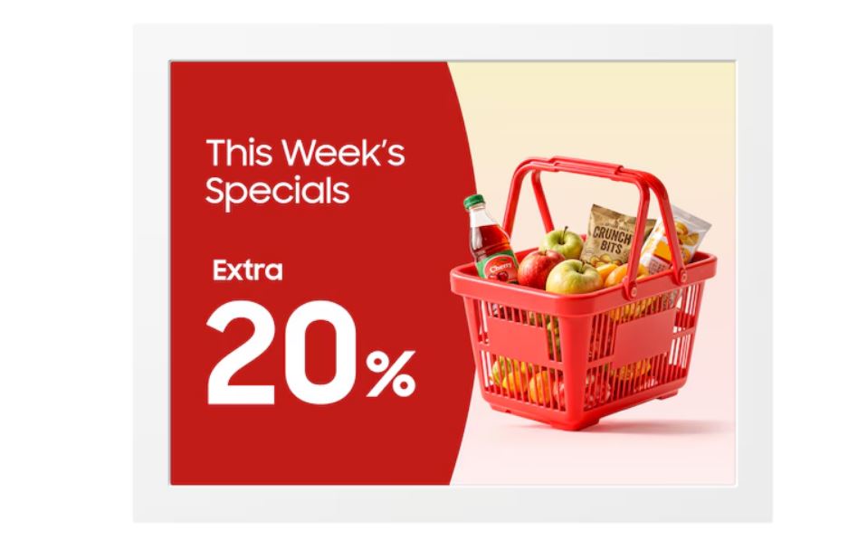 Samsung EM13DX 13,3" e-Paper-Display E Ink Spectra 6 Digital Signage Tizen OS Weiß