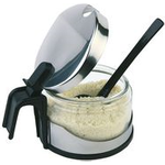 APS Parmesan-Menage ECONOMIC, Glas/Edelstahl Behälter aus Glas, Deckel aus Edelstahl, inkl. - 1 Stück (40453)