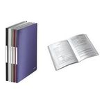 LEITZ Sichtbuch Style, A4, PP, mit 20 Hüllen, titan-blau gebürstete Oberfläche, mit fest eingebundenen, dokumenten - 1 Stück (3958-00-69)