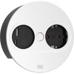 BACHMANN TWIST2 1xCEE7/3 1xUSB A/C 22W Rund weiss 0,2m Mit ISV-Stecker (BM0010998)