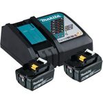 Makita DC18RC Batterieladegerät + Batterie 2 x (197570-9)