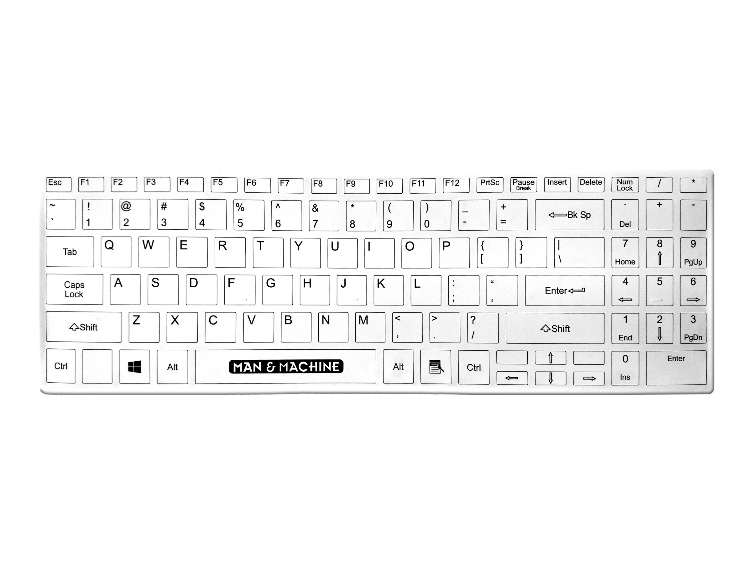 Man-Machine ITs Cool Flat Hygienetastatur 99 Tasten QWERTZ USB Weiß