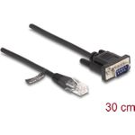 Delock Kabel RJ45 Stecker zu Seriell RS-232 D-Sub 9 Stecker 30 cm schwarz (88008)