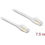 Delock RJ45 Flachband Patchkabel Cat.8.1 U/FTP bis 40 Gbps 7,5 m weiß (81029)