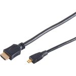 High Speed Micro HDMI Kabel mit Ethernet schwarz - Länge: 1,50 m (77471-3)