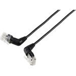 Renkforce RF-6071540 RJ45 Netzwerkkabel, Patchkabel CAT 6 U/UTP 0.50 m Schwarz Steckkontakte 360° drehbar, Gewinkelter Kabelabgang 1 St. (RF-6071540)