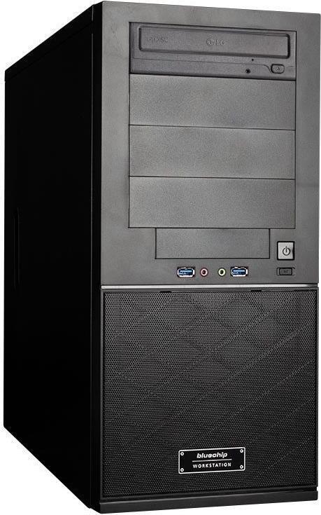 bluechip BUSINESSline Workstation WS2300 - MDT - 1 x Xeon W-2123 / 3,6 GHz - vPro - RAM 32GB - SSD 500GB - NVMe - DVD-Writer - Quadro T1000 - GigE - Win 10 Pro 64-Bit - Monitor: keiner - Schwarz - BTO (850397)