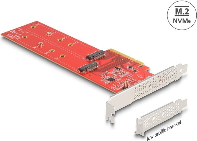 Delock PCI Express x8 Karte zu 2 x intern NVMe M.2 Key M 110 mm (90616)