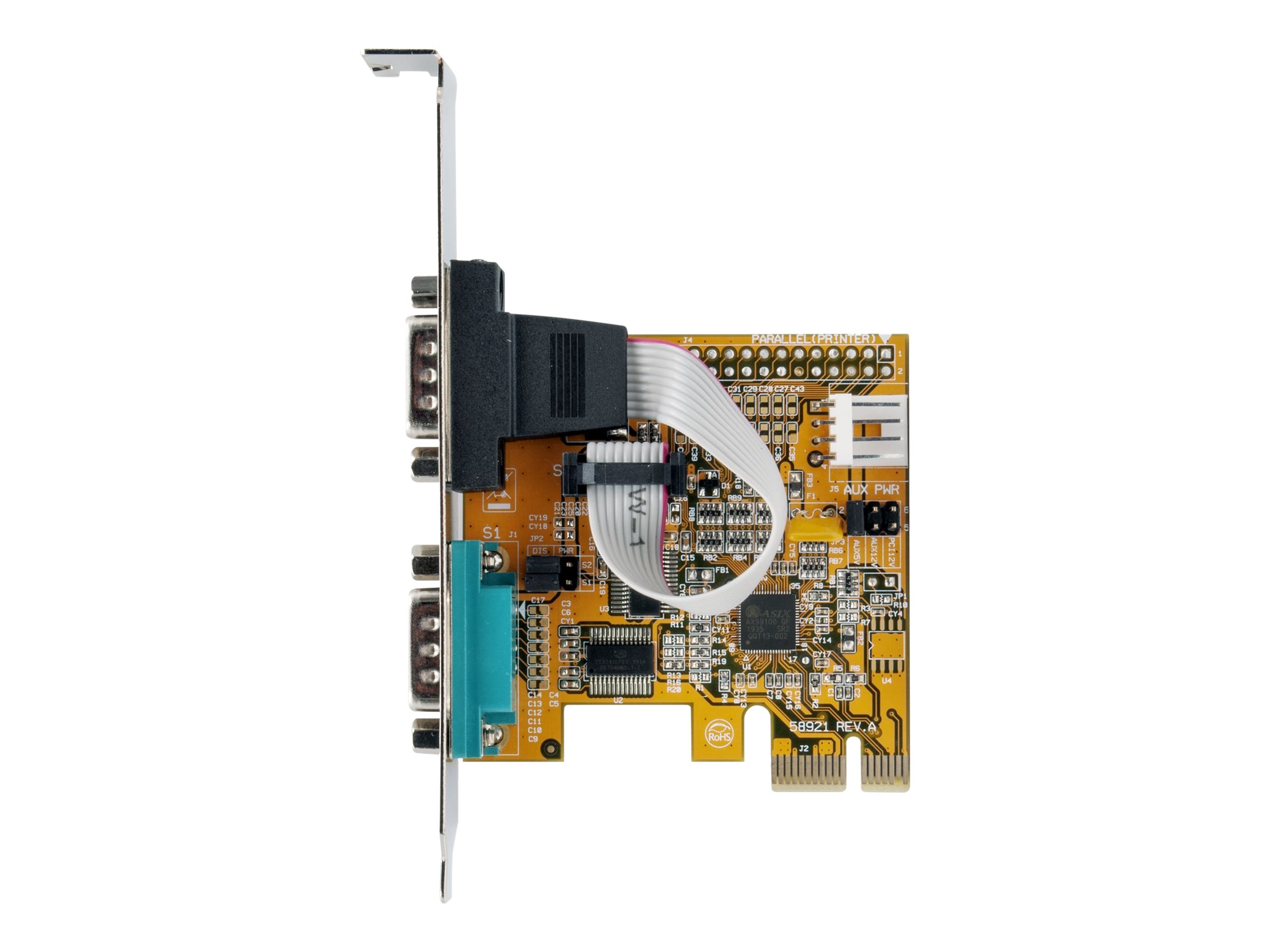 Exsys EX-44082 PCIe 3.0 x16 Serieller Adapter 2x RS-232/V.24 Low Profile Silber