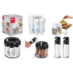 metaltex Gewürzständer Spice 8, unbestückt, rund, schwarz Material: Glas / PS, Drehständer mit Griff, inkl. 8 Glas - 1 Stück (252876080)