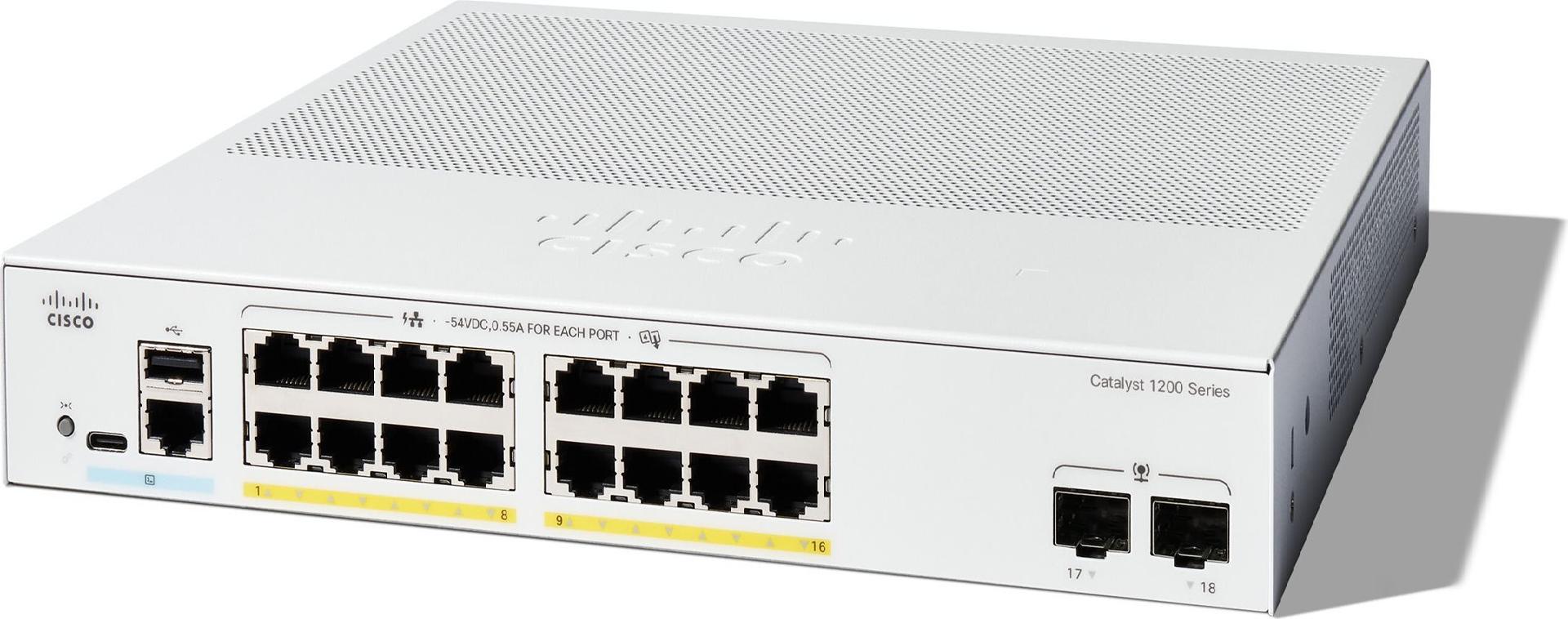 Cisco Catalyst C1200-16P-2G Managed Switch 16 Ports PoE+ 2x SFP Weiß