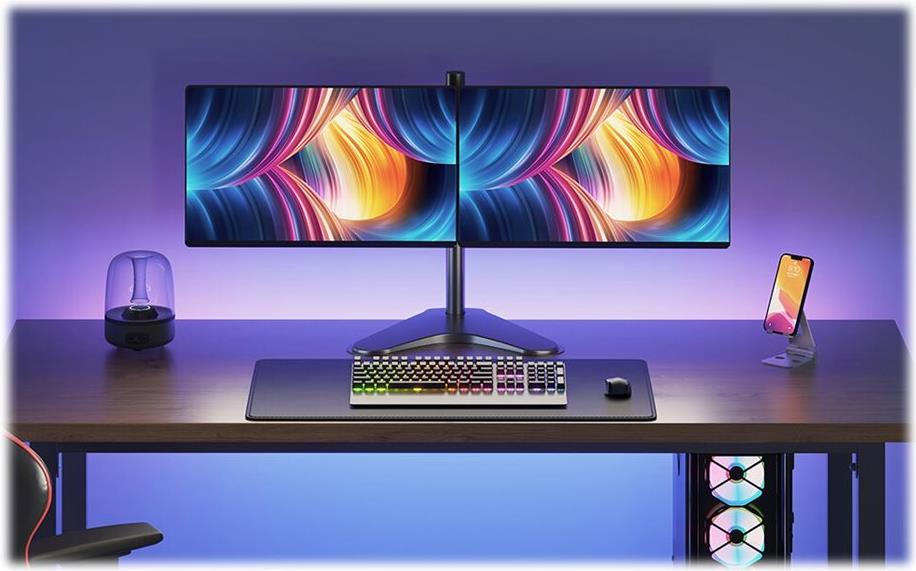 Neomounts FPMA-D550DD 2fach Monitor-Tischhalterung 10"-32" Schwenkbar, Neigbar, Rotierbar Schwarz