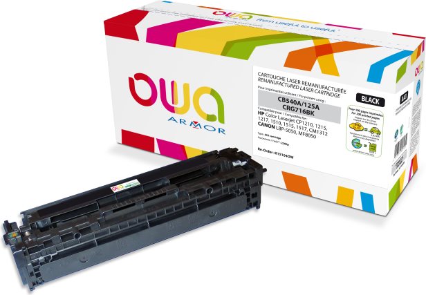 OWA Toner K15104OW ersetzt HP CB540A/1980B002, schwarz Farbe: schwarz, Kapazität: ca. 2.200 Seiten, - 1 Stück
