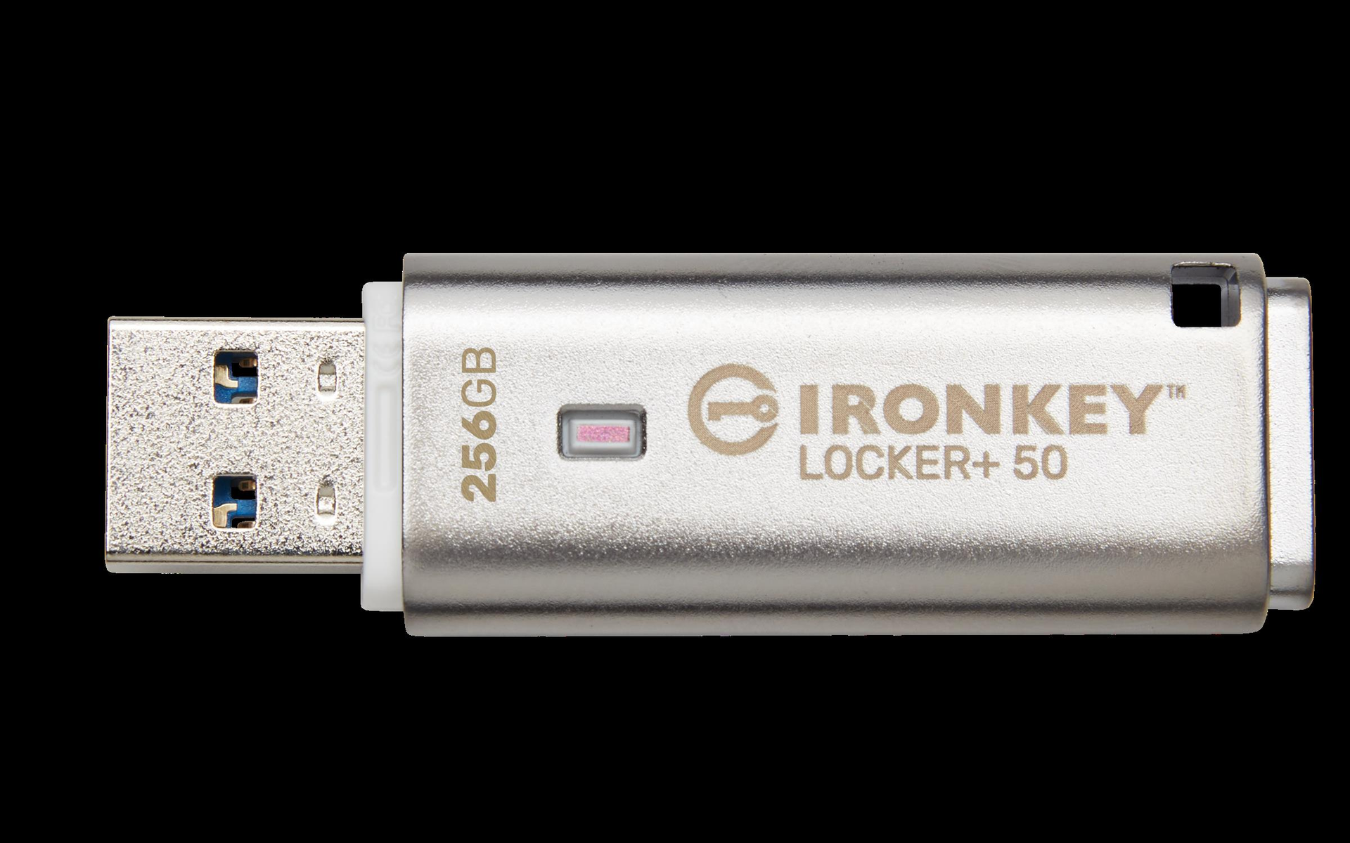 Kingston IronKey Locker+ 50 USB-Stick 256 GB USB 3.2 Gen 1 AES 256-Bit Silber