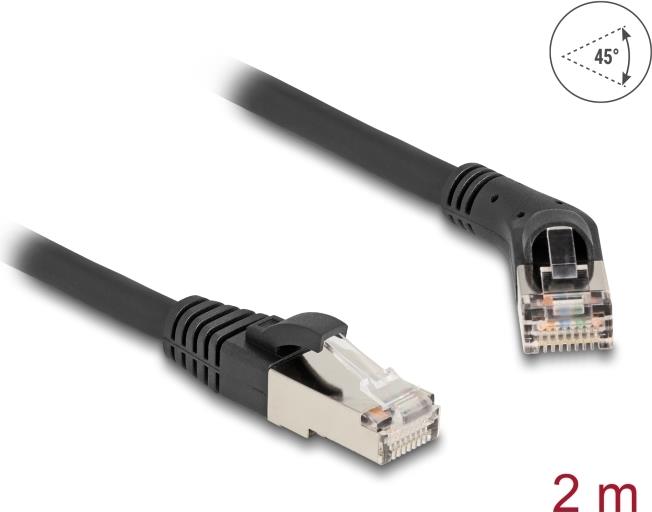 Delock RJ45 Netzwerkkabel Cat.6A S/FTP Stecker 45 grad nach rechts gewinkelt zu (80490)