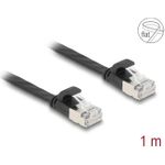 Delock RJ45 Flachband Patchkabel Stecker zu Cat.6A 1 m schwarz (81163)