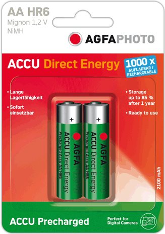 AgfaPhoto Direct Energy - Batterie 2 x AA NiMH 2100 mAh (70130)