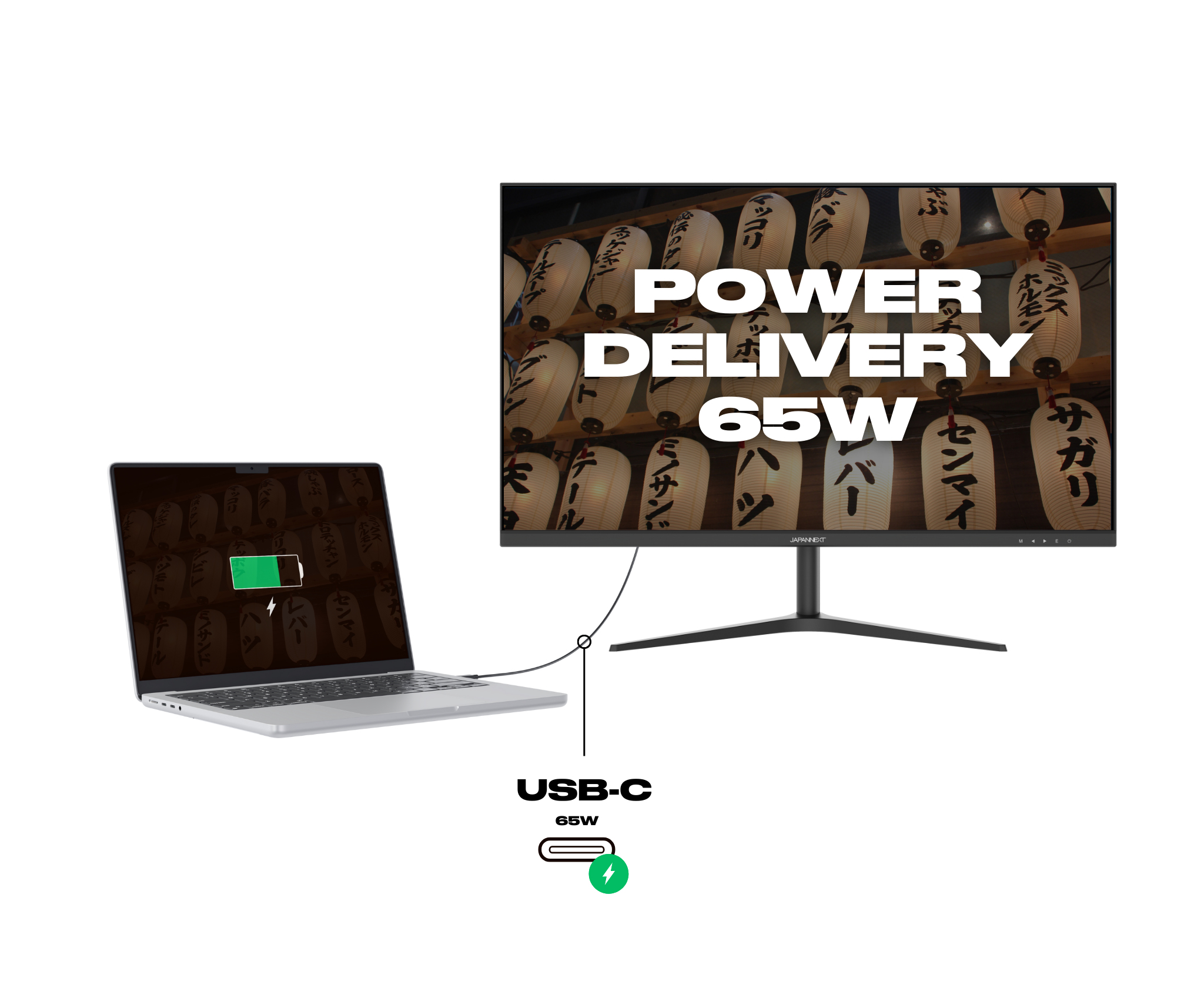 JAPANNEXT JN-IPS27WQHDR-C65W 27" WQHD IPS Monitor USB-C 65W Power Delivery