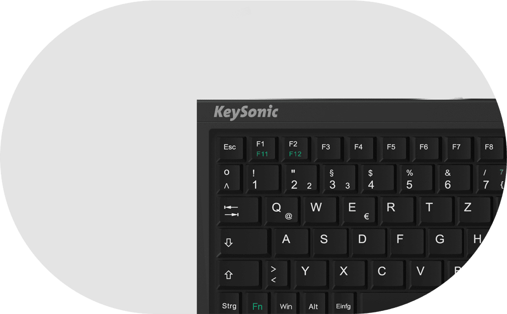 KeySonic ACK-3410 (UK) Kabelgebundene USB-Tastatur QWERTY UK Smart-Touchpad Schwarz