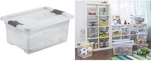 OKT Aufbewahrungsbox "Kristall-Box", 12 Liter, transparent Box und Deckel: natur-transparent / Clips: anthrazit - 1 Stück (1094100100000)