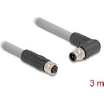 Delock M12 Kabel L-kodiert 5 Pin Stecker rechts gewinkelt zu Buchse gerade PUR (80549)