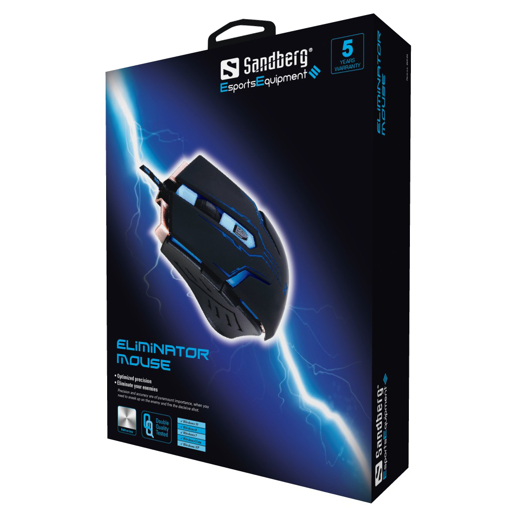 Sandberg Eliminator Gaming-Maus USB 2400 DPI Schwarz