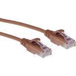 ACT Brown 10 meter LSZH U/UTP CAT6 datacenter slimline patch cable snagless with RJ45 connectors (DC9210)