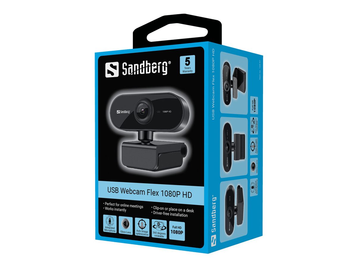 Sandberg USB Webcam Flex 1080p Schwarz