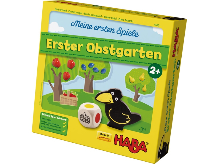 HABA Meine Ersten Spiele – Erster Obstgarten, Kooperatives Farbwürfelspiel ab 2 Jahren, Mehrfarbig