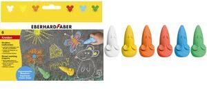 EBERHARD FABER Straßenmalkreide Maus, 6er Kartonetui ergonomische Mausform, leuchtende Farben, einfach mit Wasser - 1 Stück (526561)
