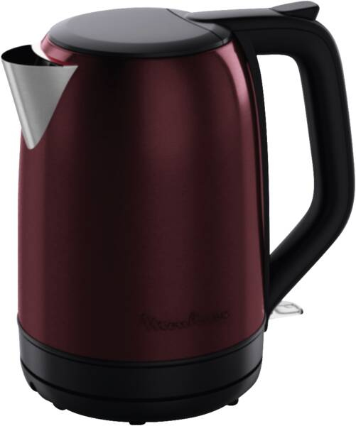 Moulinex Wasserkocher BY5S05E0 Edelstahl 1,7 l 2400 W schnurlos 360 Grad Schwarz, Burgund