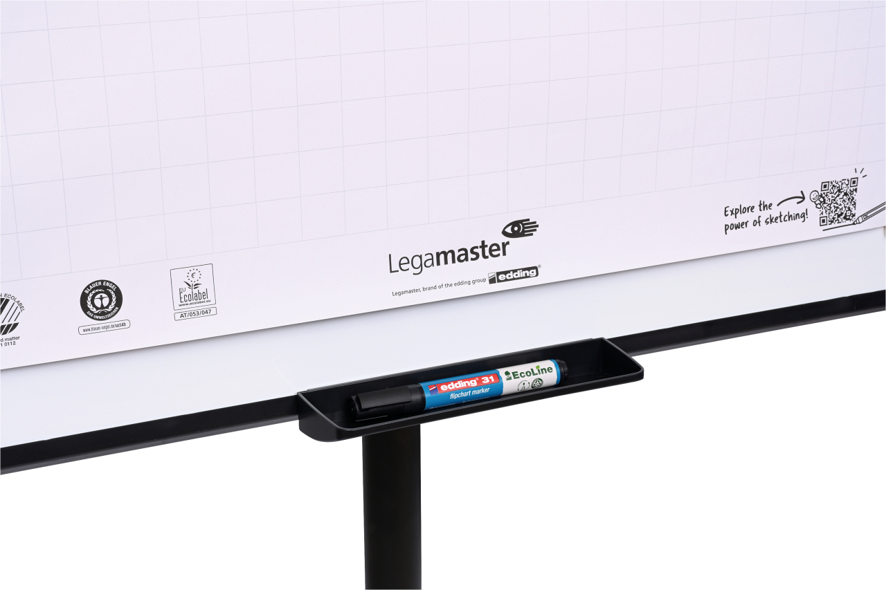 Legamaster Sketch easy Mobiler Flipchartständer Rundfuß Schwarz