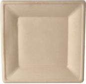 PAPSTAR Zuckerrohr-Teller "pure", eckig, 155 x 155 mm, 50er aus Zuckerrohr, kompostierbar, mikrowellengeeignet bis - 1 Stück (89870)