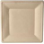 PAPSTAR Zuckerrohr-Teller "pure", eckig, 155 x 155 mm, 50er aus Zuckerrohr, kompostierbar, mikrowellengeeignet bis - 1 Stück (89870)