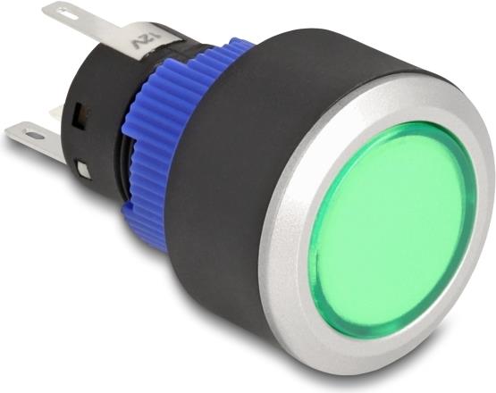 Delock Drucktaster vorstehend zum Einbau 22 mm 5 x Lötanschluss Taster flach Plastik LED (22048)