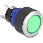 Delock Drucktaster vorstehend zum Einbau 22 mm 5 x Lötanschluss Taster flach Plastik LED (22048)