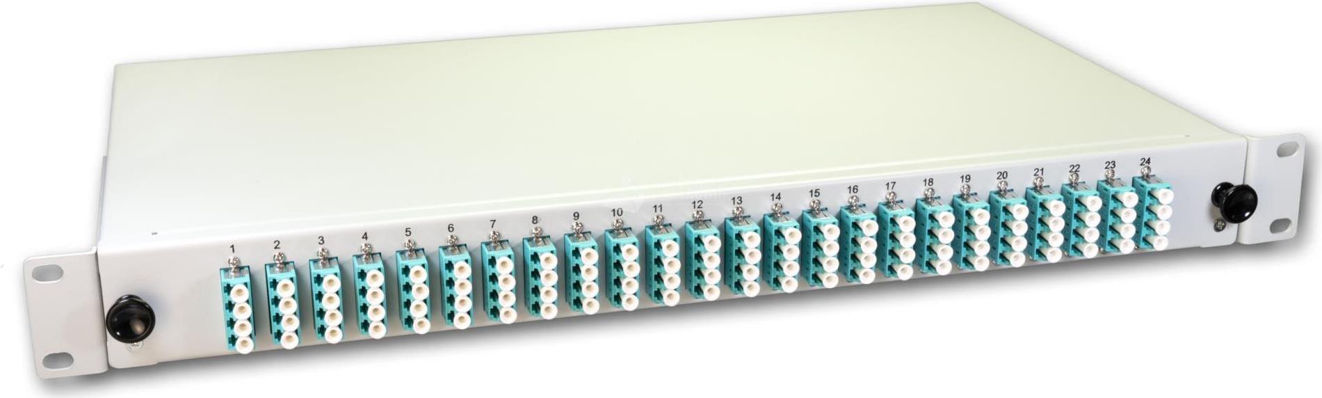 Lightwin LWL Spleissbox, 96 Fasern, 24x QLC Multimode, 50/125µm OM3 Pigtail Spleißboxen (SPBOX 96G50 OM3 QLC)
