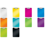 LEITZ Klemmbrett WOW, Polystyrol, schwarz-metallic mit Metall-Klemmmechanik, Fassungsvermögen: 80 Blatt - 1 Stück (3971-00-95)