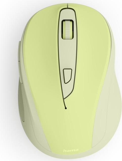 Hama Funkmaus WM-400, ergonomisch, optisch, 6 Tasten, ohne Klickgeräusch, Grün (00173038)
