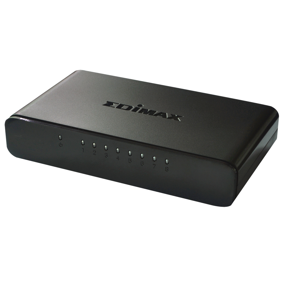 Edimax ES-3308P Unmanaged Switch 8 Port Fast Ethernet Desktop Schwarz