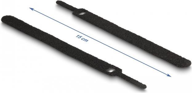 Delock Klett-Kabelbinder L 150 x B 12 mm schwarz 10 Stück (19010)