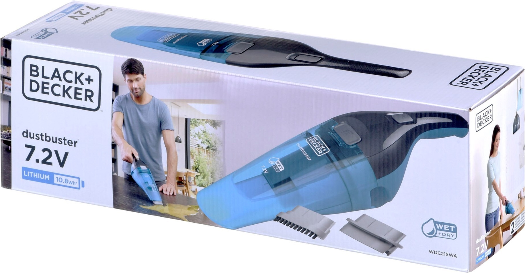 Black & Decker DustBuster WDC215WA Beutellos Blau, Titan