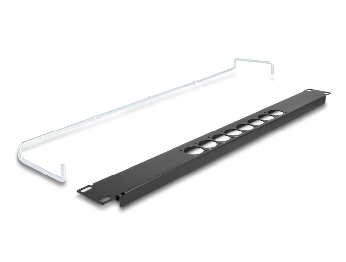 Delock 67060 19" Patchpanel D-Typ 8 Ports mit Zugentlastung 1 HE Schwarz