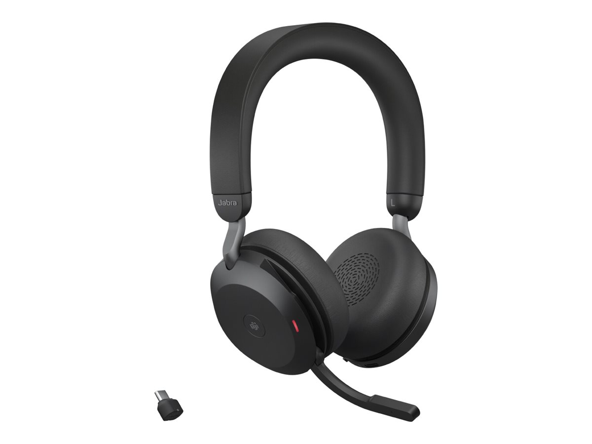 Jabra Evolve2 75 On-Ear Headset mit aktiver Rauschunterdrückung Schwarz